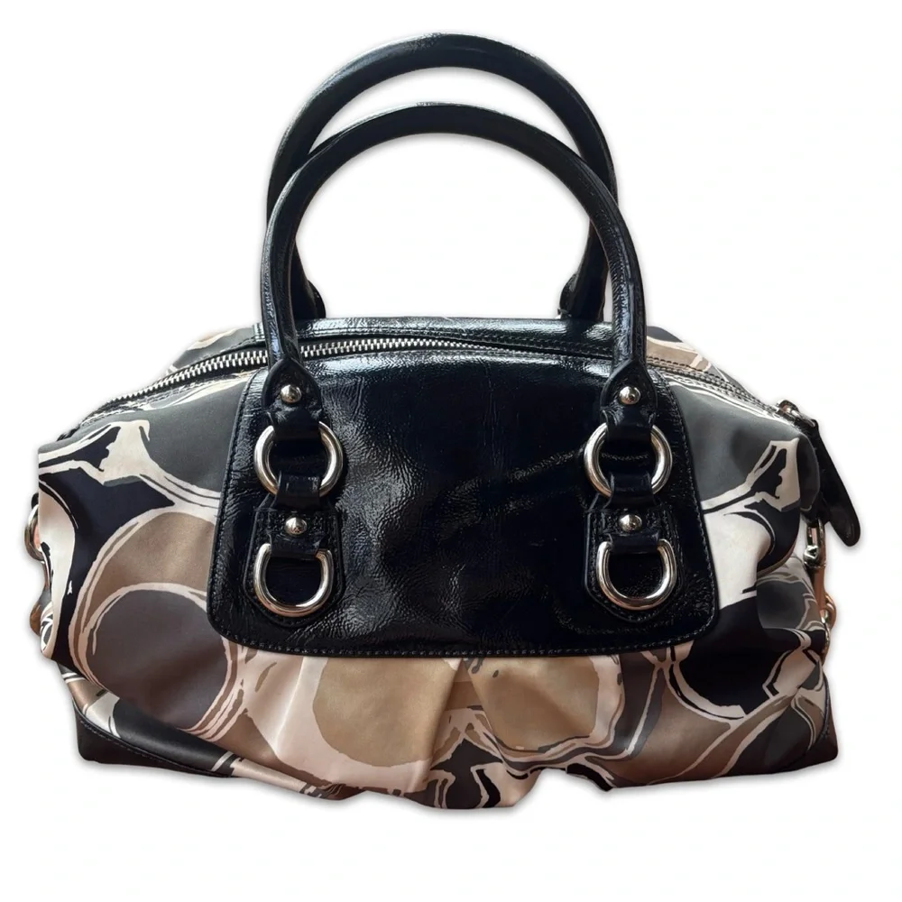 2011 Coach Ashley Satin Scarf Print Satchel